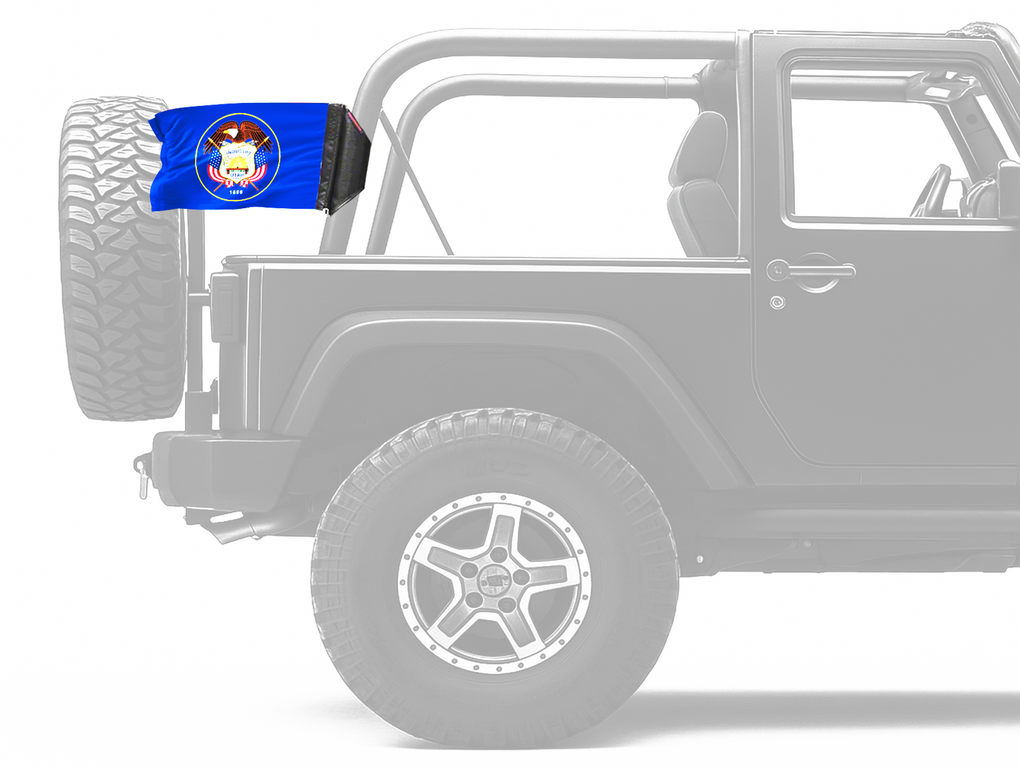 State Flag Utah "Old Style" 12"x18" Forever Wave Flag for Jeep Wrangler JKU 4-Door 2007-2018
