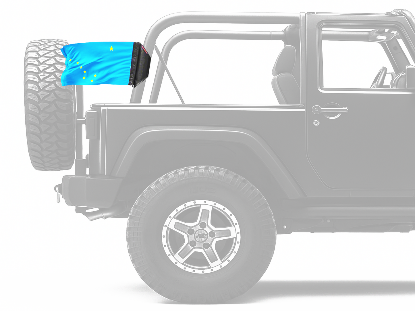 State Flag Alaska 12"x18" Forever Wave Flag for Jeep Wrangler JKU 4-Door 2007-2018