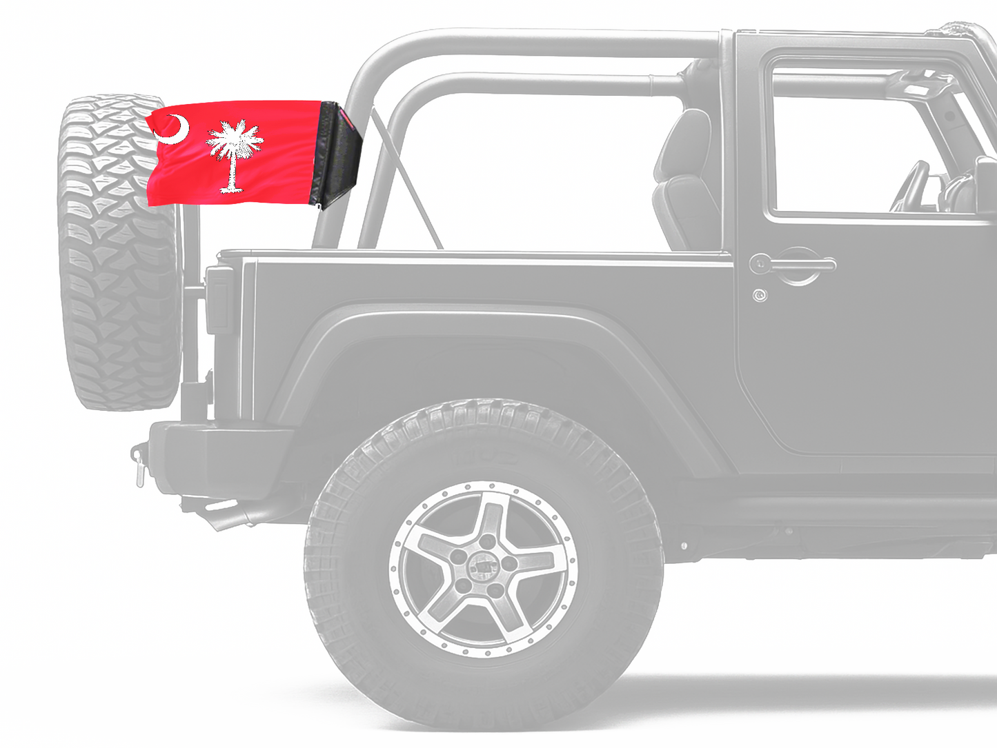 State Flag South Carolina Big Red 12"x18" Forever Wave Flag for Jeep Wrangler JKU 4-Door 2007-2018