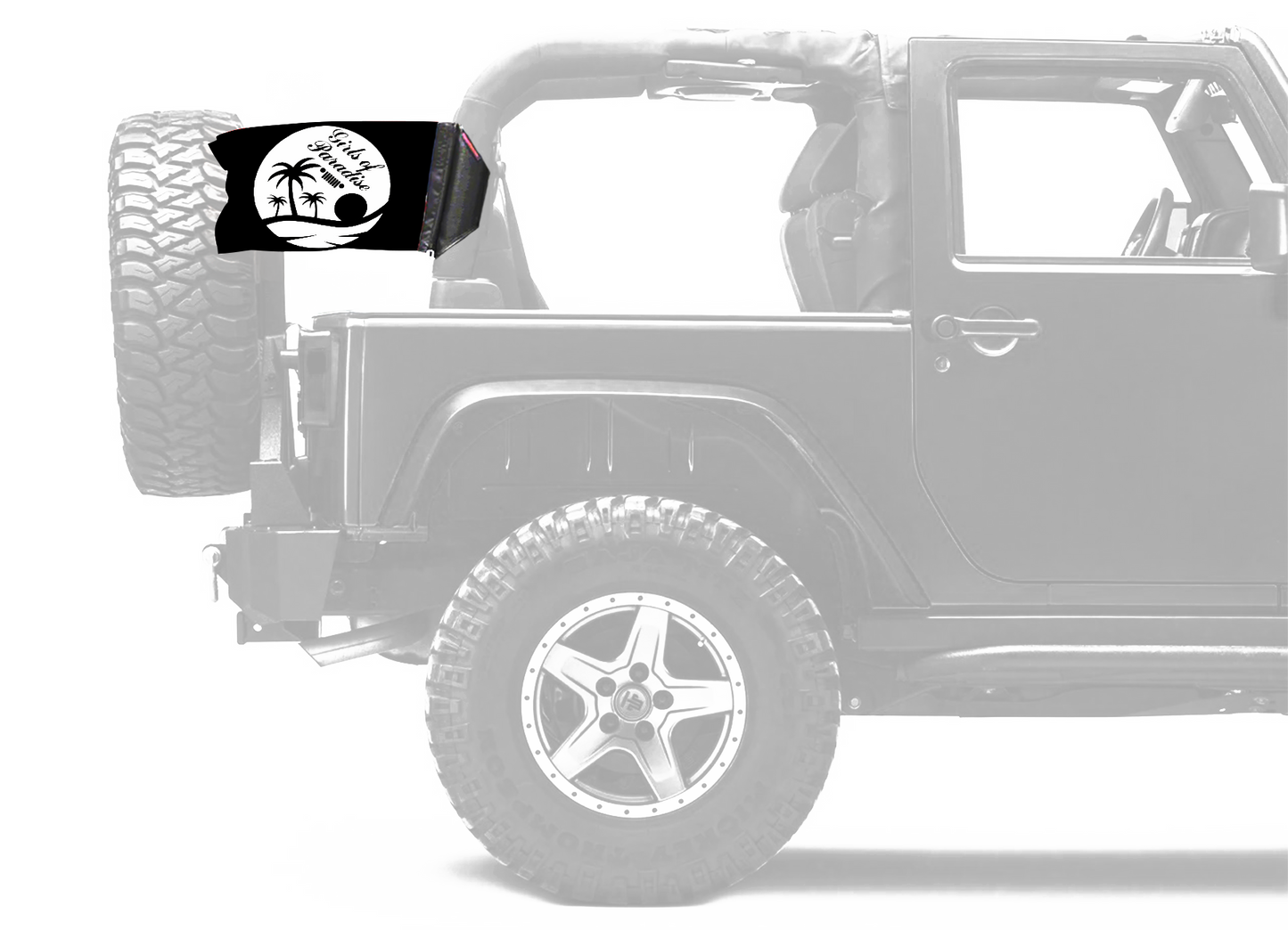 Girls Of Paradise 12"x18" Forever Wave Flag for Jeep Wrangler JK 2-Door 2007-2018