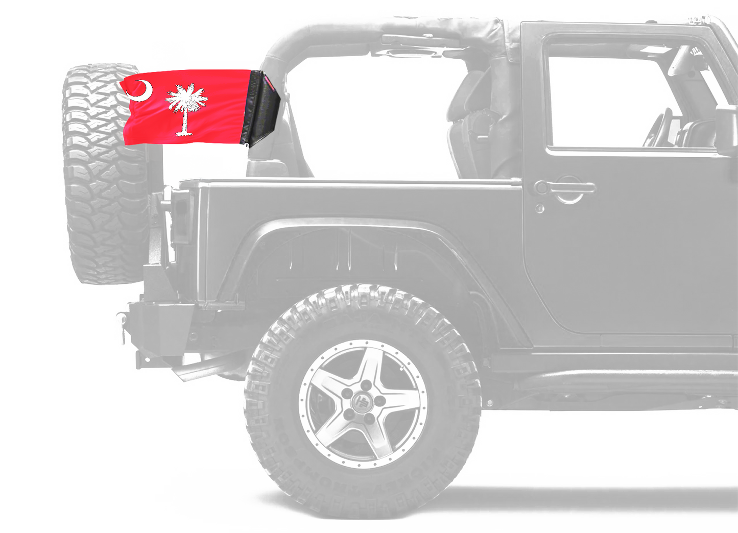 State Flag South Carolina Big Red 12"x18" Forever Wave Flag for Jeep Wrangler JLU 4-Door 2018-Present