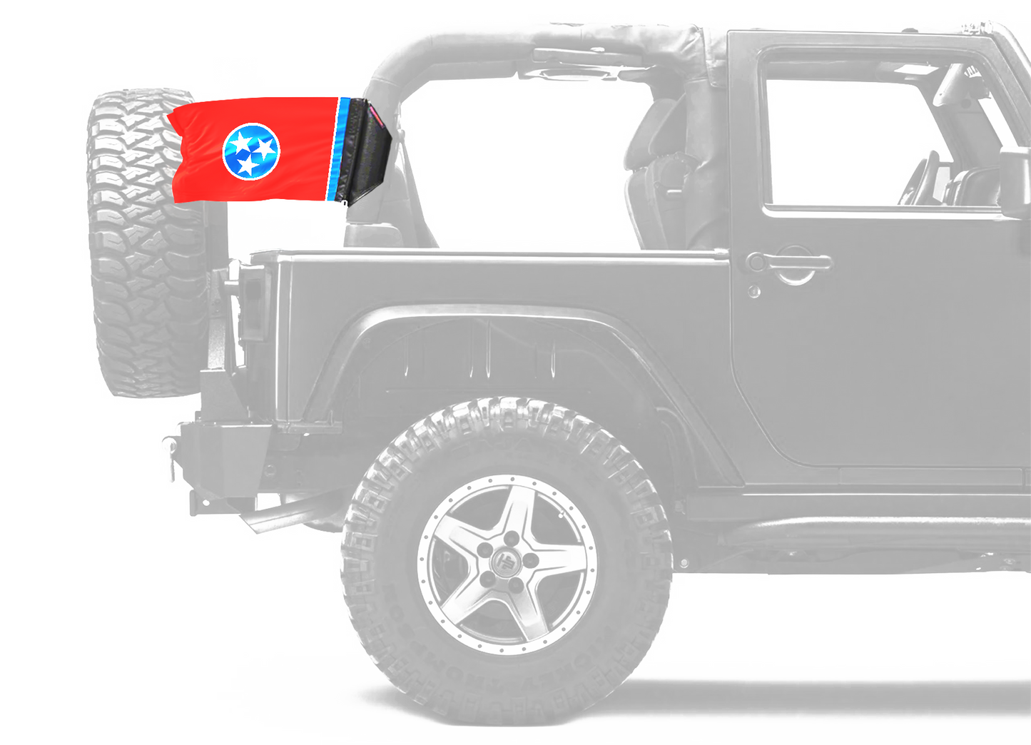 State Flag Tennessee 12"x18" Forever Wave Flag for Jeep Wrangler JLU 4-Door 2018-Present