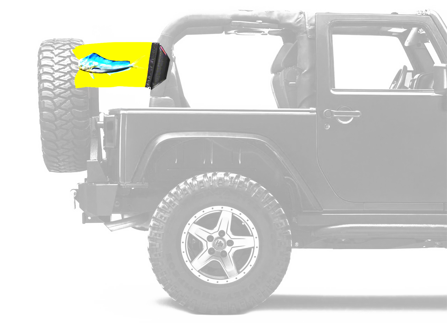 Dolphin 12"x18" Forever Wave Flag for Jeep Wrangler YJ 1986-1995