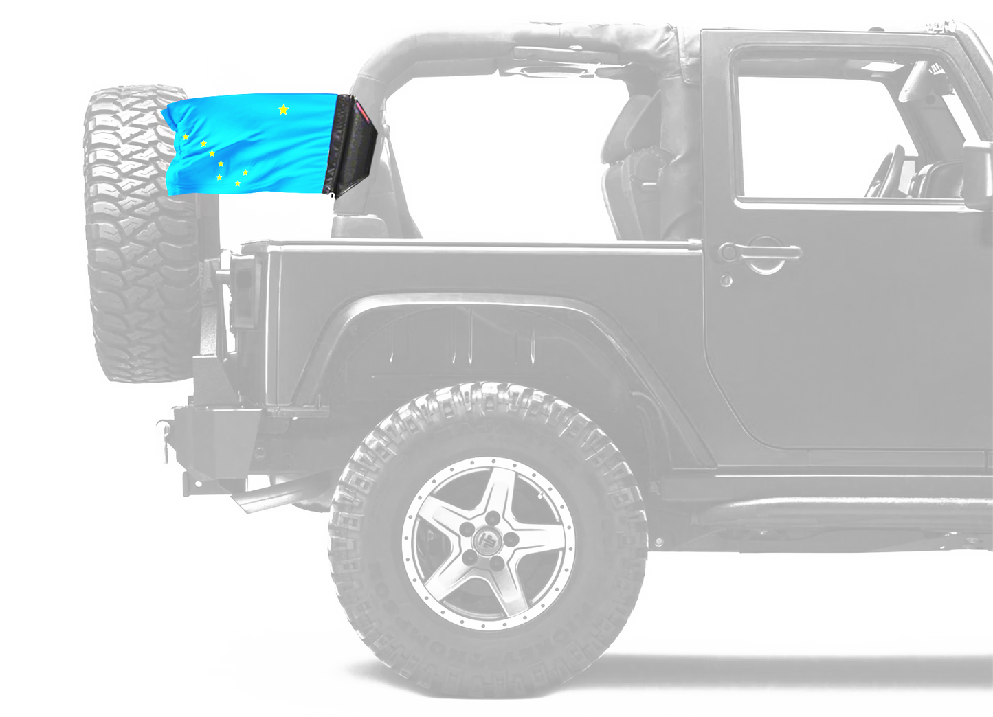State Flag Alaska 12"x18" Forever Wave Flag for Jeep Wrangler TJ 1996-2006