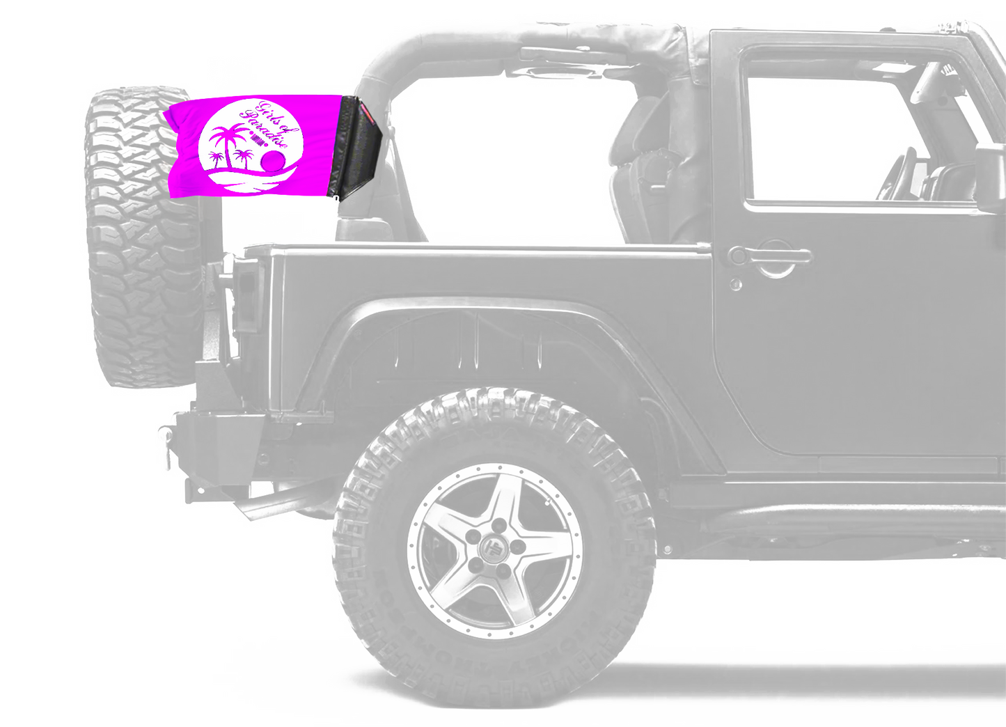 Girls Of Paradise 12"x18" Forever Wave Flag for Jeep Wrangler JK 2-Door 2007-2018