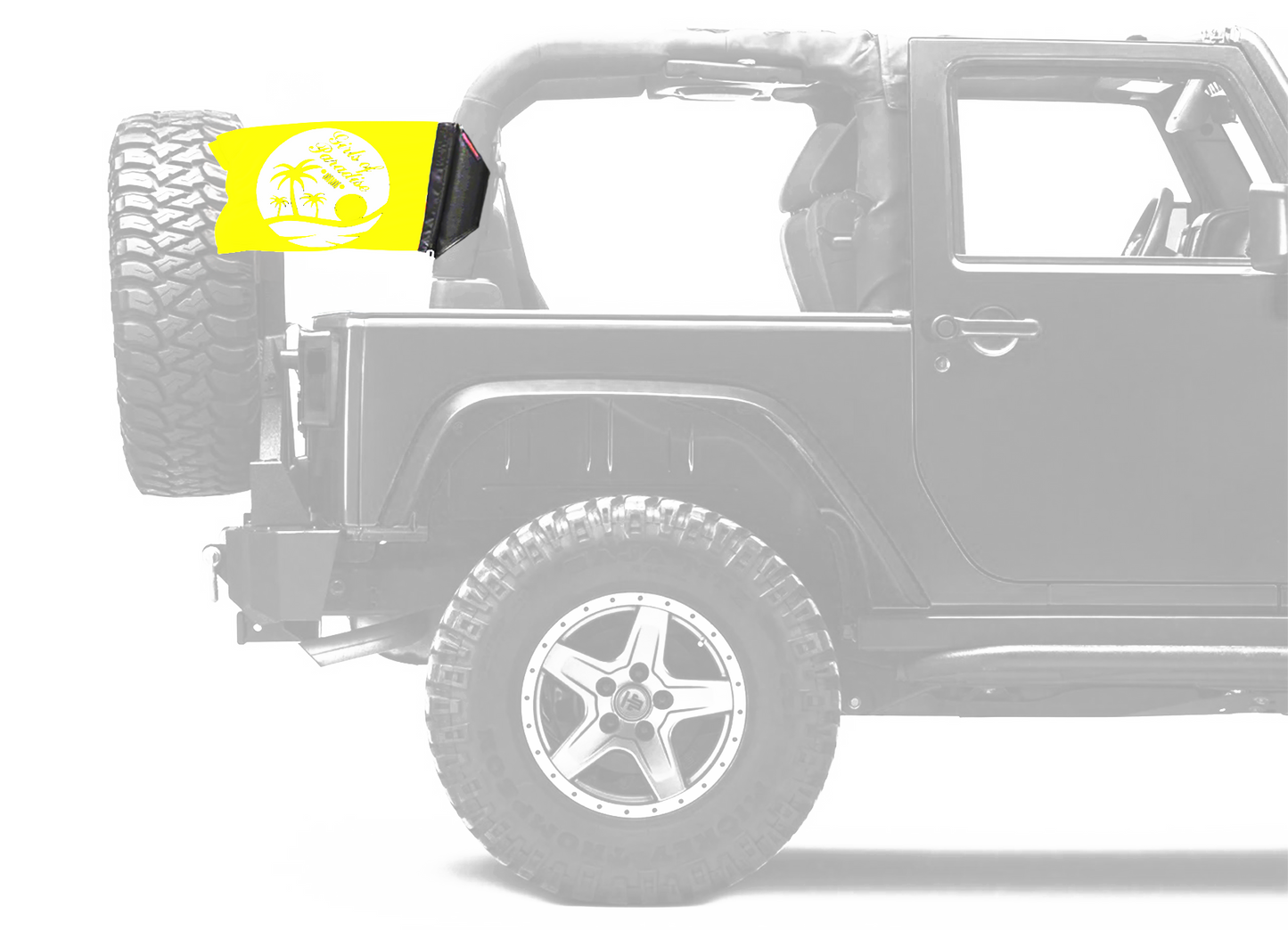 Girls Of Paradise 12"x18" Forever Wave Flag for Jeep Wrangler JK 2-Door 2007-2018