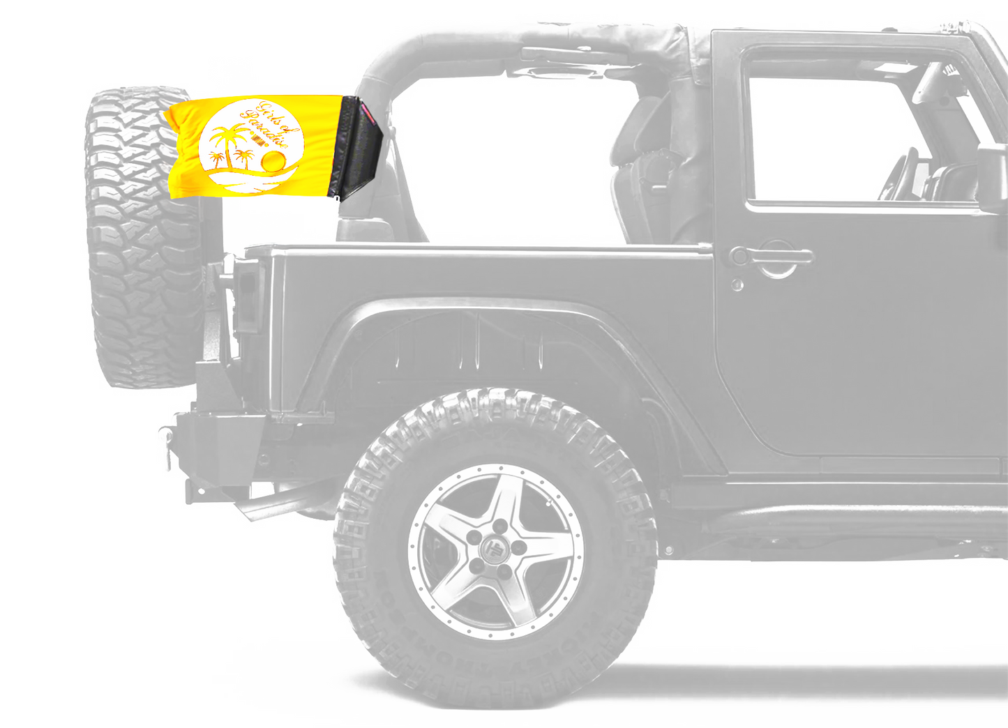 Girls Of Paradise 12"x18" Forever Wave Flag for Jeep Wrangler JK 2-Door 2007-2018