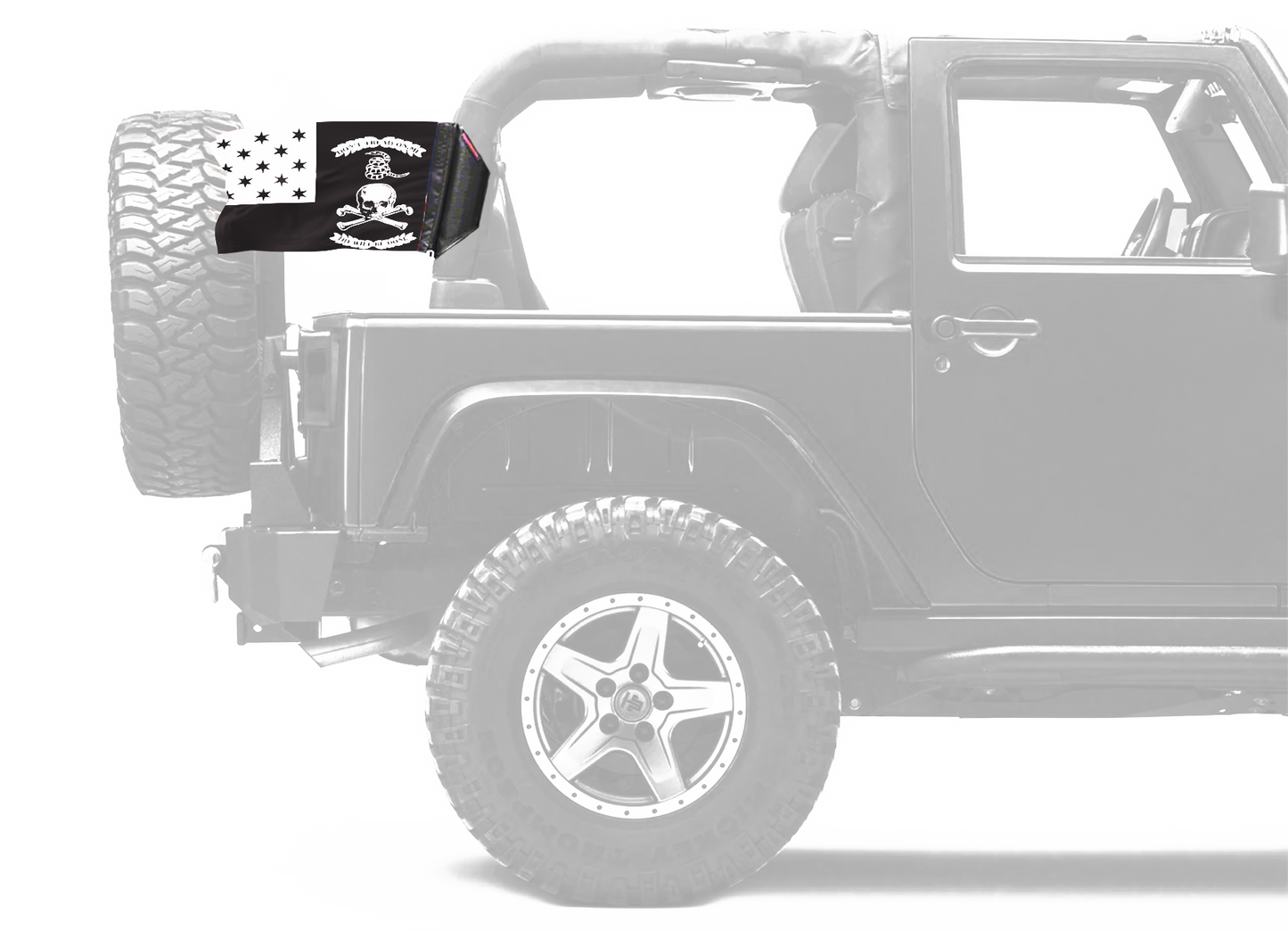 Veterans Exempt 12"x18" Forever Wave Flag for Jeep Wrangler TJ 1996-2006