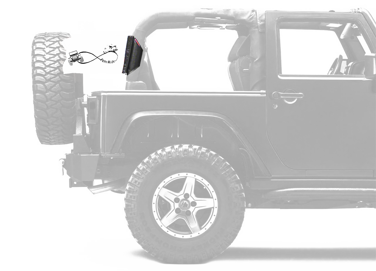Fem Ride 12"x18" Forever Wave Flag for Jeep Wrangler JLU 4-Door 2018-Present