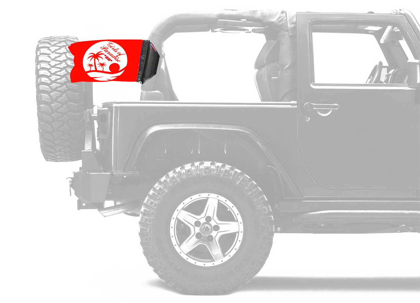 Girls Of Paradise 12"x18" Forever Wave Flag for Jeep Wrangler LJ 2003-2006