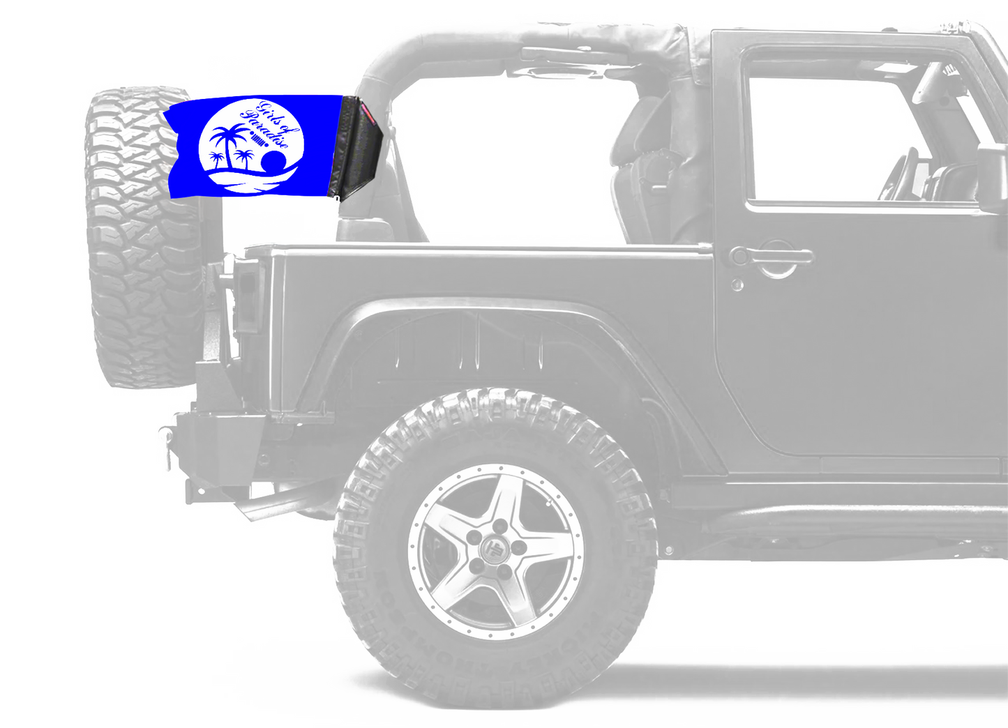 Girls Of Paradise 12"x18" Forever Wave Flag for Jeep Wrangler LJ 2003-2006