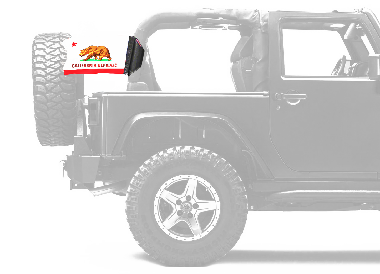 State Flag California 12"x18" Forever Wave Flag for Jeep Wrangler JK 2-Door 2007-2018