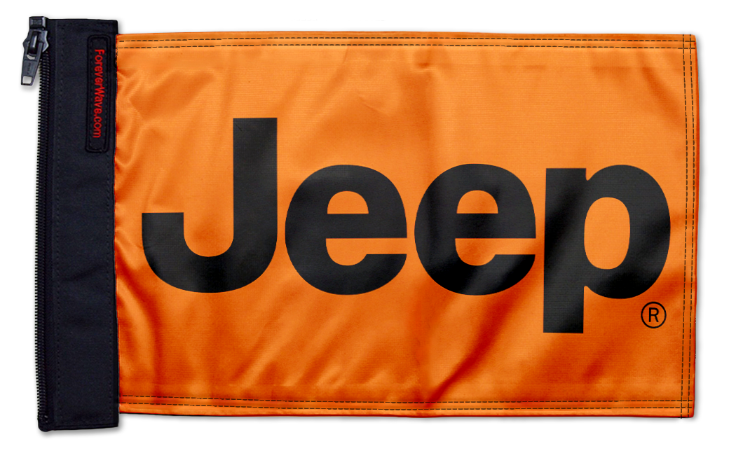 Jeep Safety Orange SQ12"x18" Forever Wave Flag for Jeep Wrangler JKU 4-Door 2007-2018