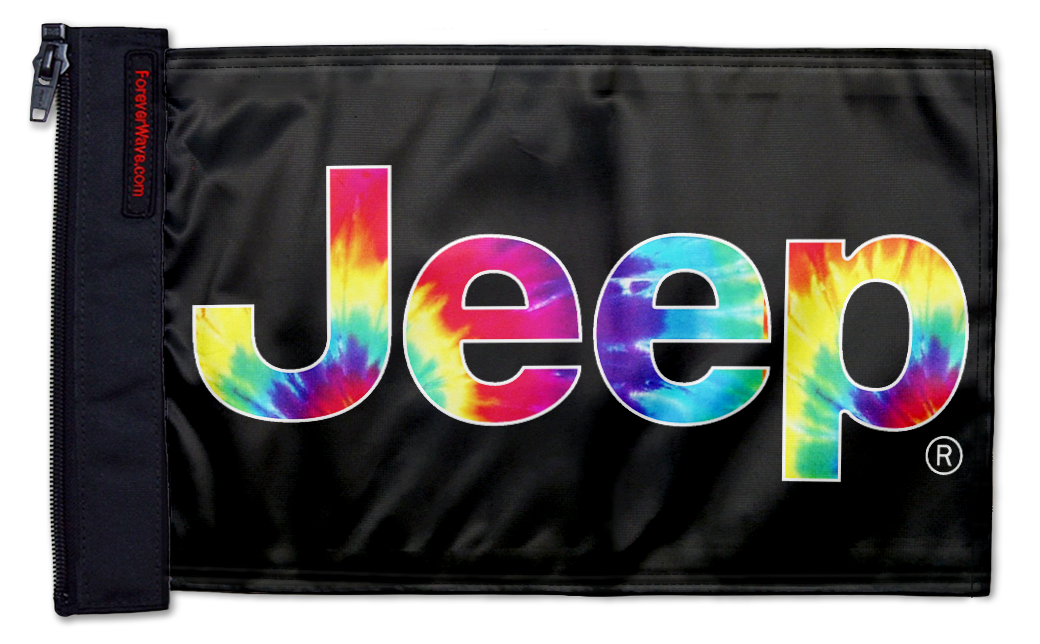 Jeep Tie Dye 12"x18" Forever Wave Flag for Bronco