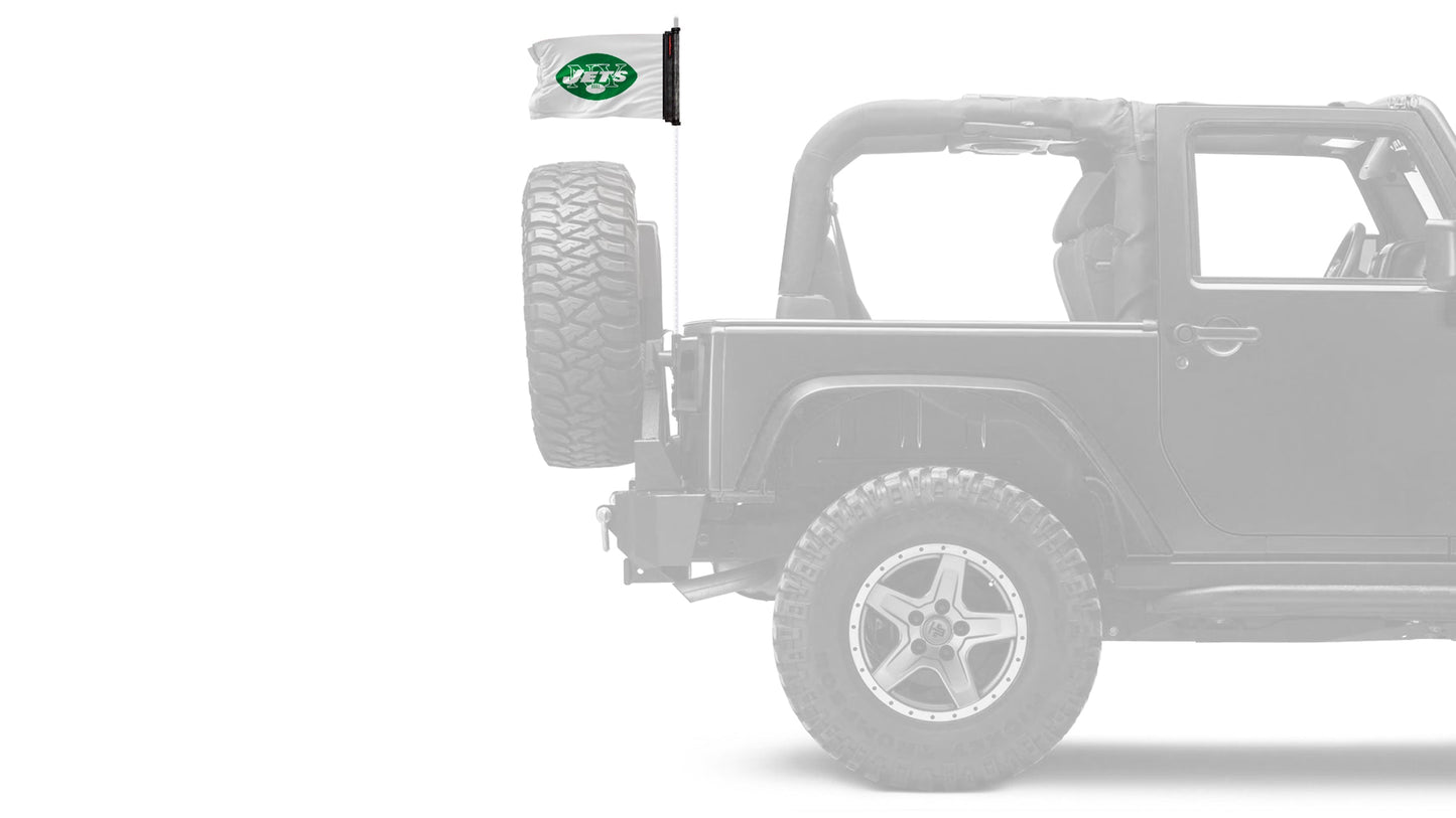 New York Jets 11"x17" Forever Wave Flag for Jeep Wrangler JKU 4-Door 2007-2018