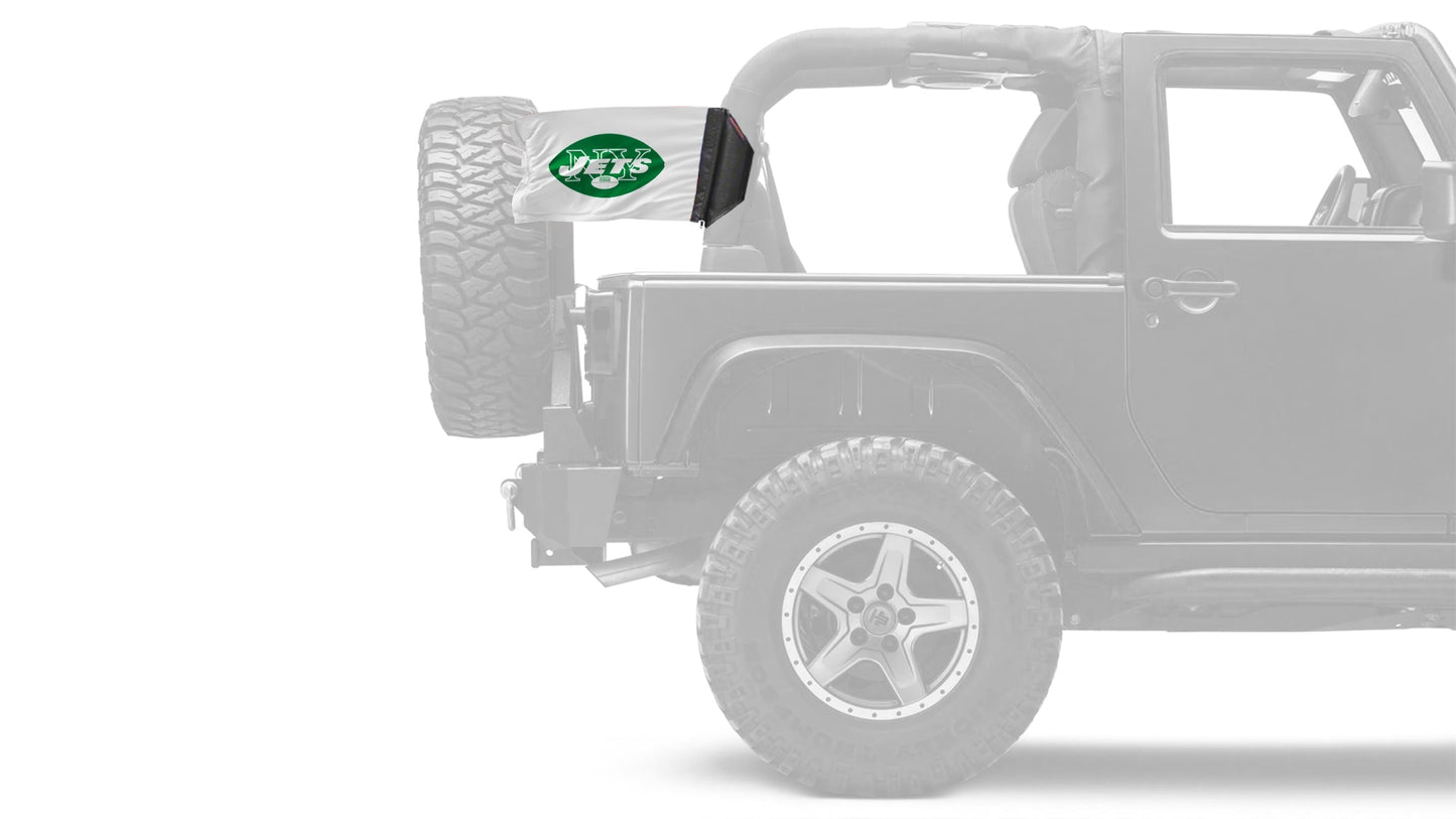 New York Jets 11"x17" Forever Wave Flag for Jeep Wrangler JK 2-Door 2007-2018