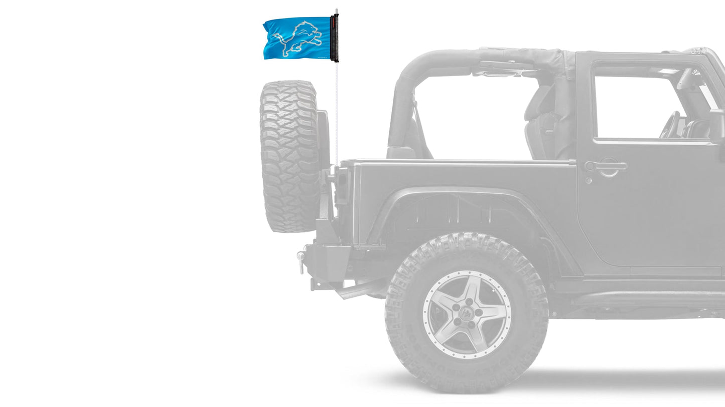 Detroit Lions 11"x17" Forever Wave Flag for Jeep Wrangler TJ 1996-2006