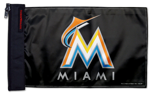 Miami Marlins 11"x17" Forever Wave Flag for Jeep Wrangler YJ 1986-1995