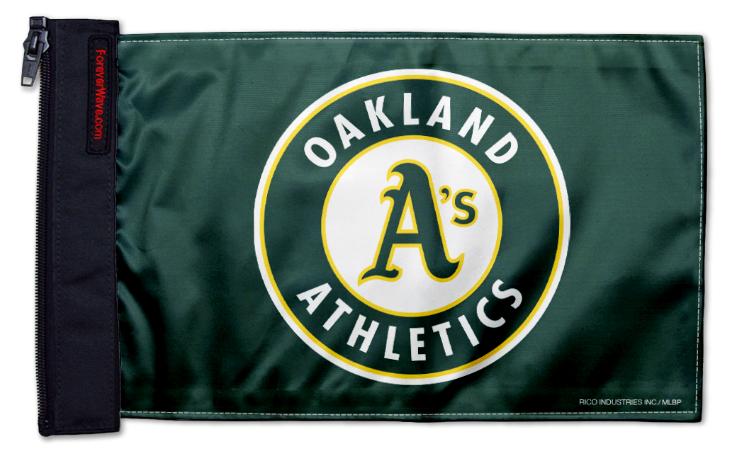 Oakland A's 11"x17" Forever Wave Flag for Jeep Wrangler JLU 4-Door 2018-Present