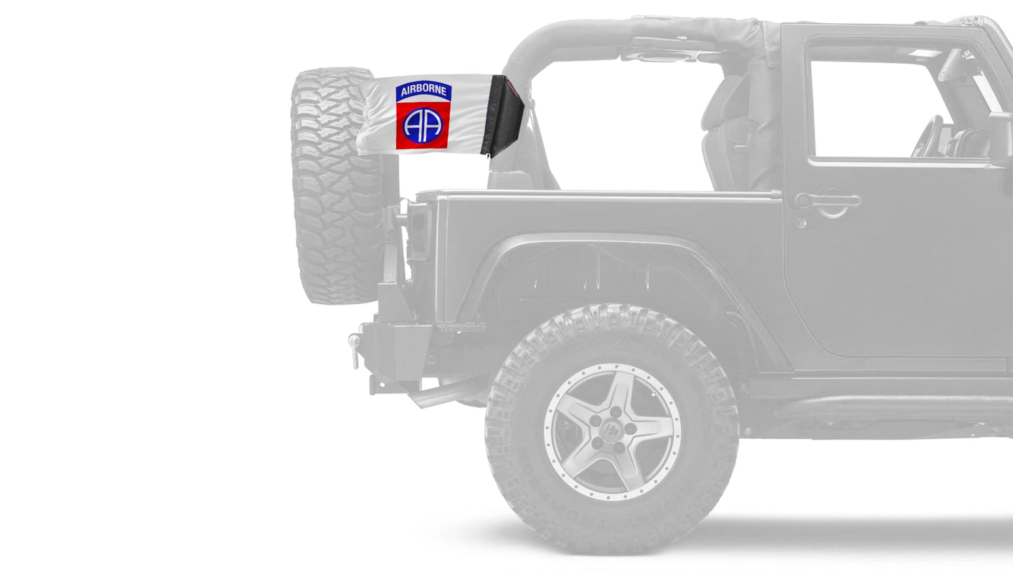 Airborne 82nd Division 12"x18" Forever Wave Flag for Jeep Wrangler JK 2-Door 2007-2018