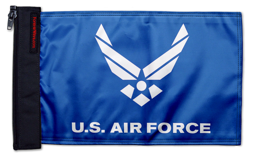 Air Force Blue12"x18" Forever Wave Flag for Jeep Wrangler JKU 4-Door 2007-2018