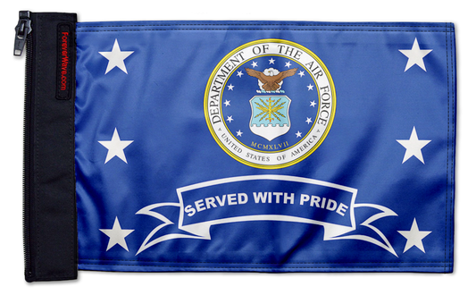 Air Force Served With Pride 12"x18" Forever Wave Flag for Jeep Wrangler TJ 1996-2006
