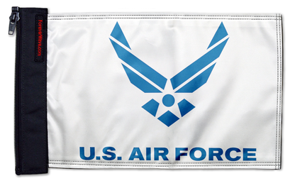 Air Force White12"x18" Forever Wave Flag for Jeep Wrangler JLU 4-Door 2018-Present