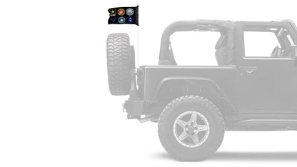 Armed Forces 12"x18" Forever Wave Flag for Jeep Wrangler JK 2-Door 2007-2018