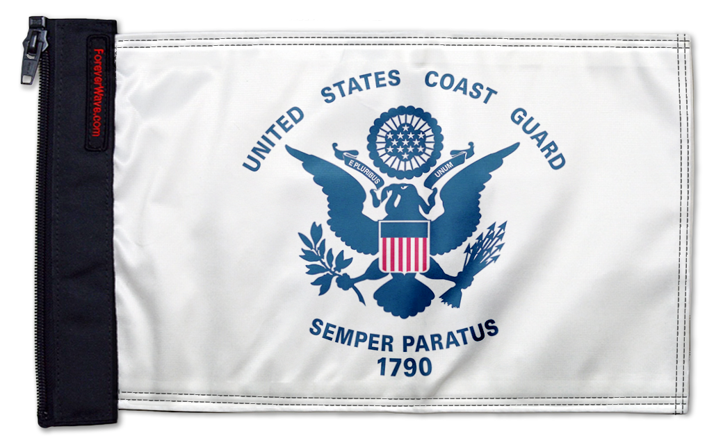 Coast Guard 12"x18" Forever Wave Flag for Jeep Wrangler JLU 4-Door 2018-Present