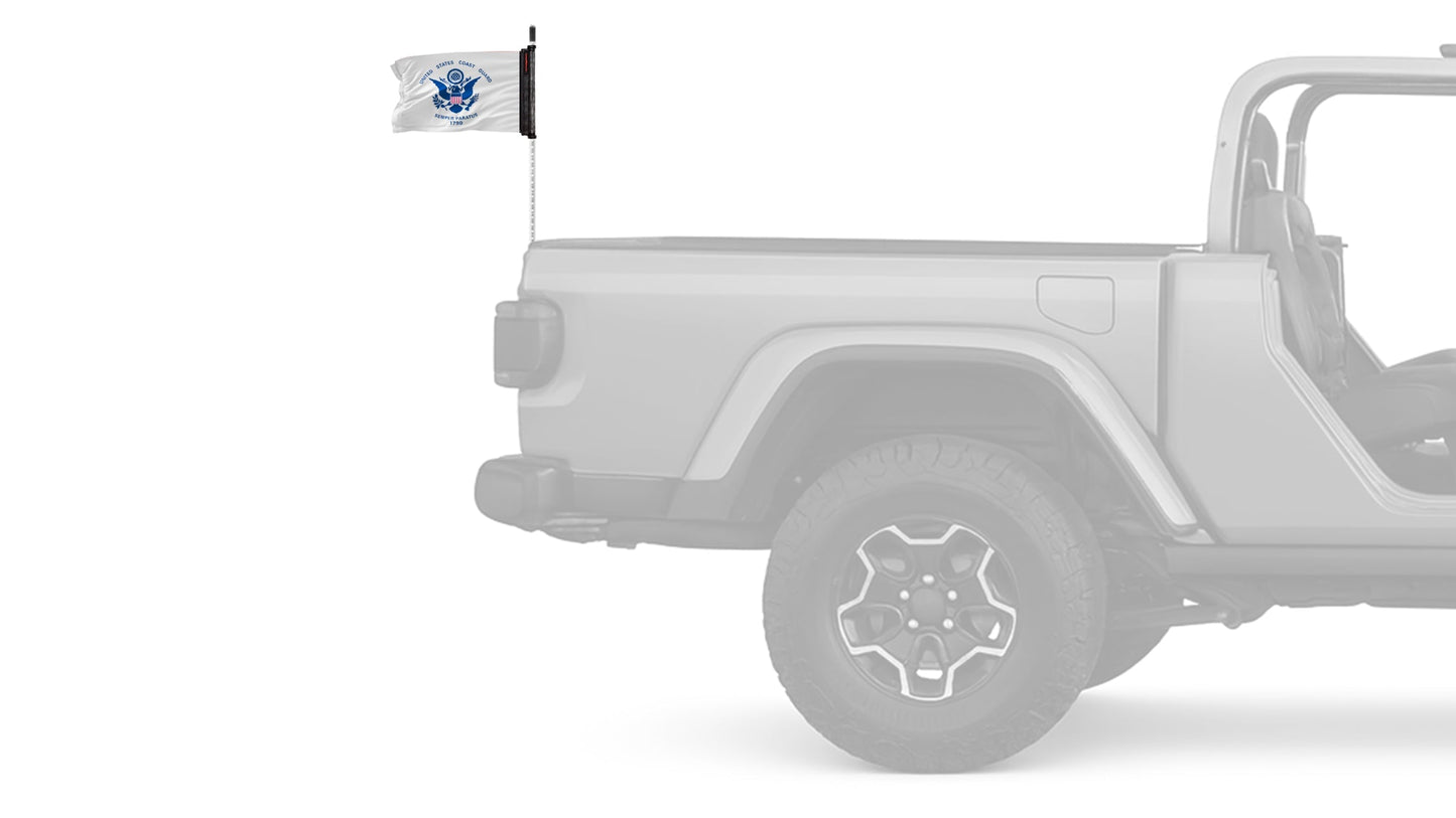 Coast Guard 12"x18" Forever Wave Flag for Jeep Wrangler LJ 2003-2006