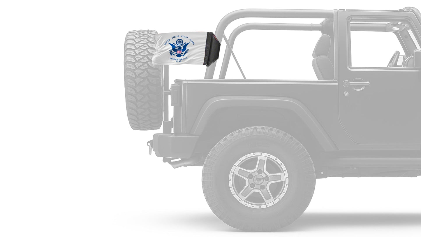 Coast Guard 12"x18" Forever Wave Flag for Jeep Wrangler JK 2-Door 2007-2018