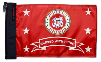 Coast Guard Served With Pride 12"x18" Forever Wave Flag for Bronco