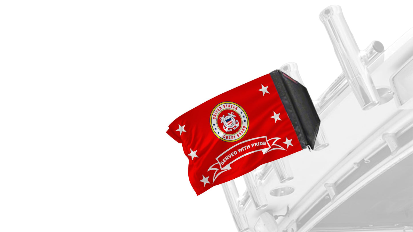 Coast Guard Served With Pride 12"x18" Forever Wave Flag