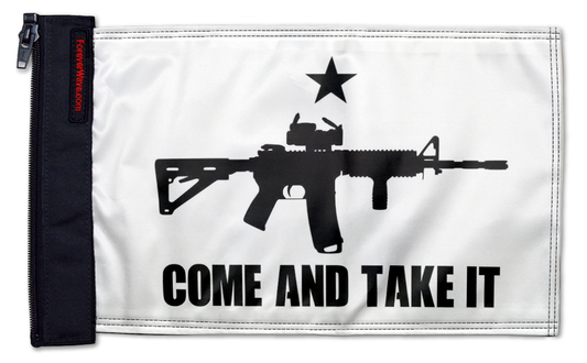 Gonzales Machine Gun 12"x18" Forever Wave Flag for Jeep Wrangler JLU 4-Door 2018-Present