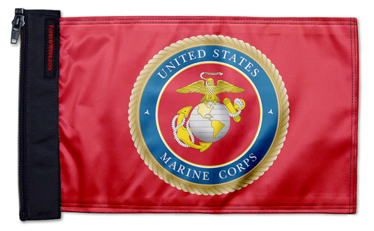 Marines Emblem 12"x18" Forever Wave Flag for Jeep Wrangler CJ-7 and CJ-8 1976-1986