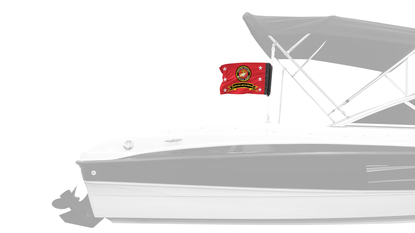 Marines Served With Pride 12"x18" Forever Wave Flag