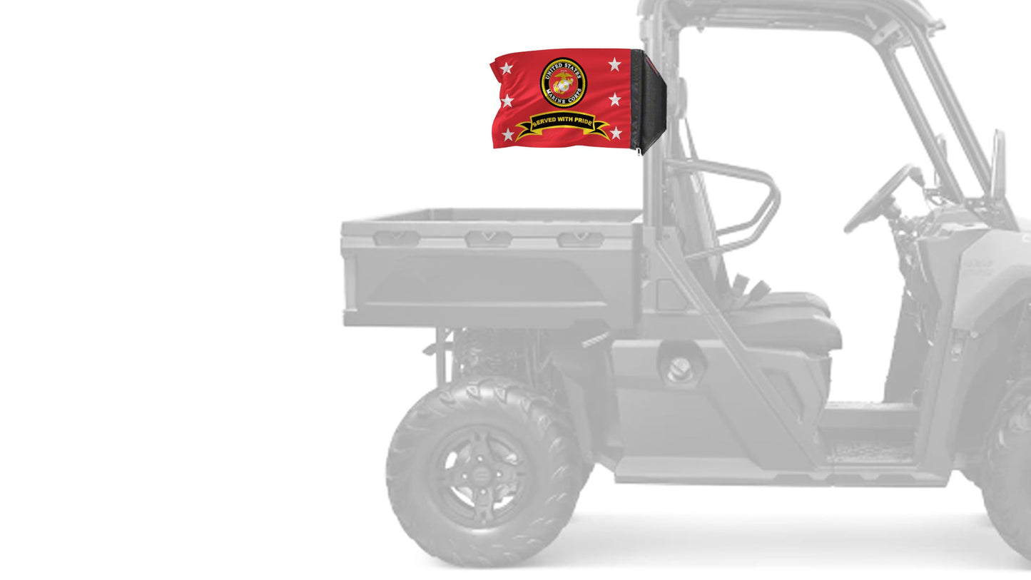 Marines Served With Pride 12"x18" Forever Wave Flag