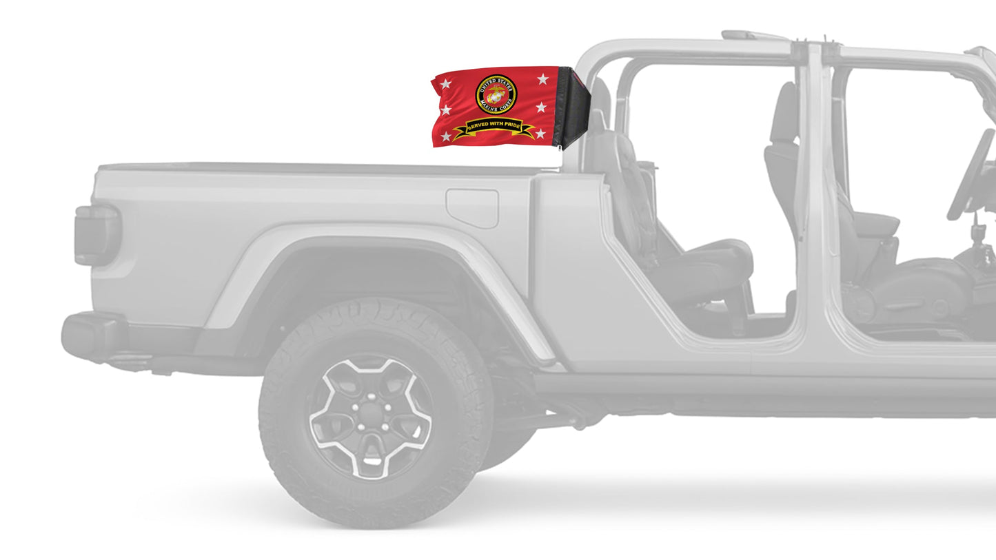 Marines Served With Pride 12"x18" Forever Wave Flag