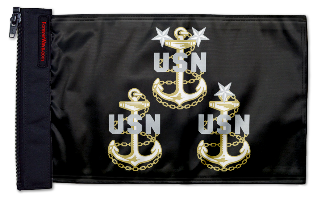 Navy Chief Petty Officers 12"x18" Forever Wave Flag for Jeep Wrangler TJ 1996-2006