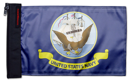 Navy 12"x18" Forever Wave Flag for Jeep Wrangler CJ-7 and CJ-8 1976-1986