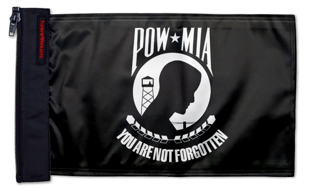 POW MIA 12"x18" Forever Wave Flag for Jeep Wrangler TJ 1996-2006