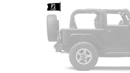 POW MIA 12"x18" Forever Wave Flag for Jeep Wrangler JL 2-Door 2018-Present
