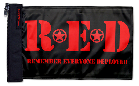 Remember Everyone Deployed 12"x18" Forever Wave Flag for Jeep Wrangler YJ 1986-1995