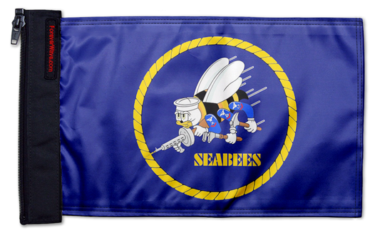 Navy Seabees 12"x18" Forever Wave Flag