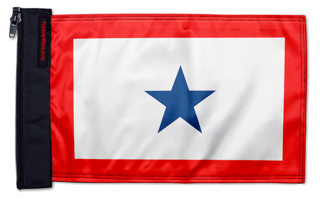 Service Blue Star12"x18" Forever Wave Flag for Jeep Wrangler JLU 4-Door 2018-Present