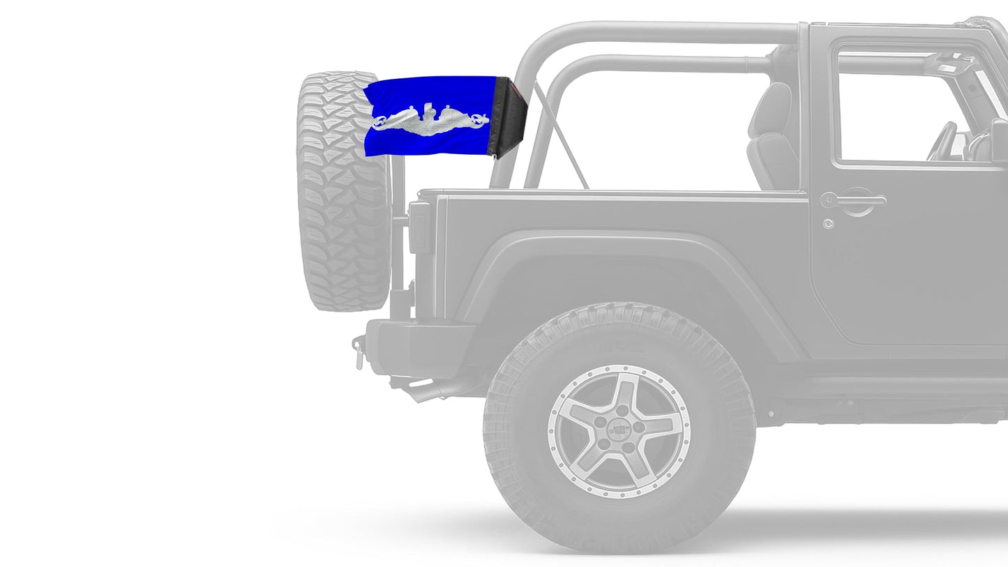 Submarine Silver Dolphins 12"x18" Forever Wave Flag for Jeep Wrangler YJ 1986-1995