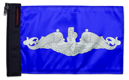 Submarine Silver Dolphins 12"x18" Forever Wave Flag for Jeep Wrangler YJ 1986-1995