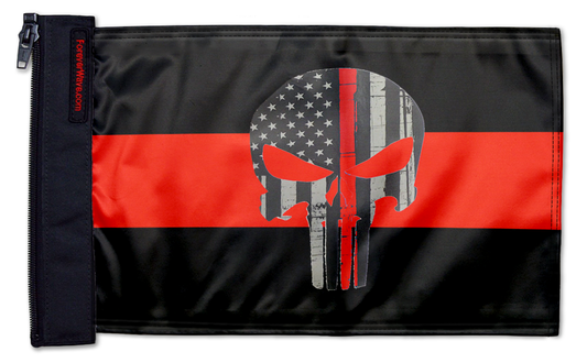 Thin Red Line Punisher 12"x18" Forever Wave Flag for Jeep Wrangler CJ-7 and CJ-8 1976-1986