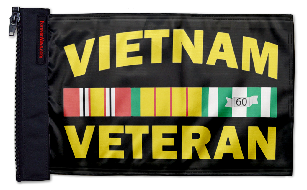 Vietnam Veteran 12"x18" Forever Wave Flag for Jeep Wrangler CJ-7 and CJ-8 1976-1986