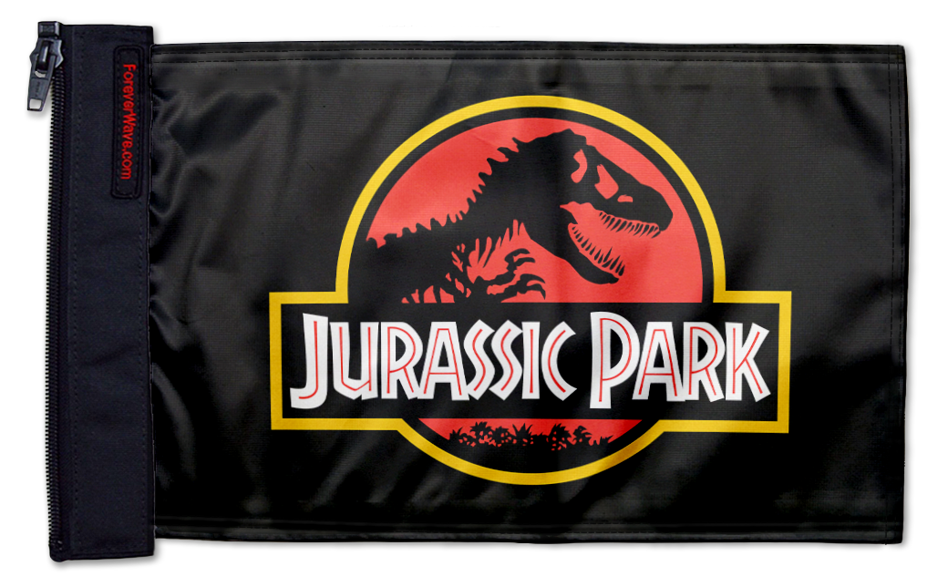 Jurassic Park 12"x18" Forever Wave Flag for Jeep Wrangler JKU 4-Door 2007-2018